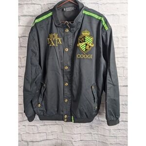 Coogi Mens Jacket Size 3XL Black With Gold  Full Zip Coat (Read)